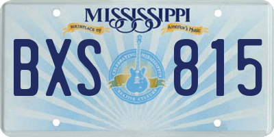 MS license plate BXS815