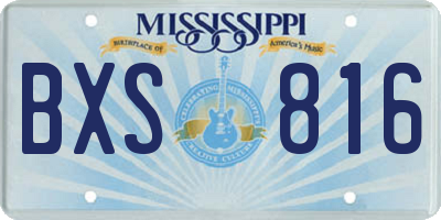 MS license plate BXS816