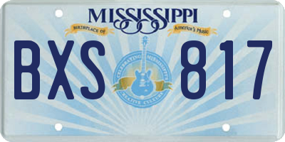 MS license plate BXS817