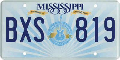 MS license plate BXS819