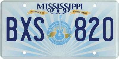 MS license plate BXS820