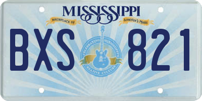 MS license plate BXS821