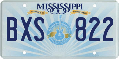 MS license plate BXS822