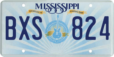 MS license plate BXS824