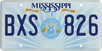 MS license plate BXS826