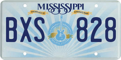 MS license plate BXS828