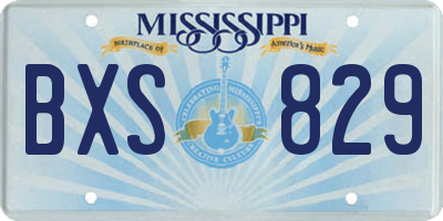 MS license plate BXS829