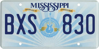 MS license plate BXS830