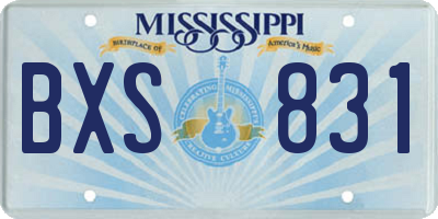 MS license plate BXS831