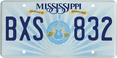 MS license plate BXS832