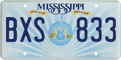 MS license plate BXS833