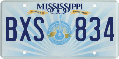 MS license plate BXS834