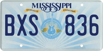 MS license plate BXS836