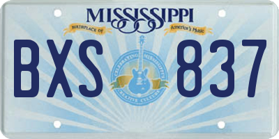 MS license plate BXS837