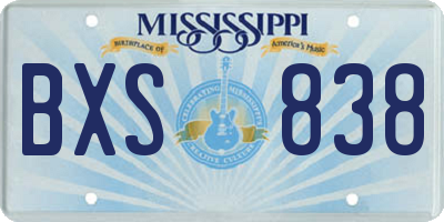 MS license plate BXS838