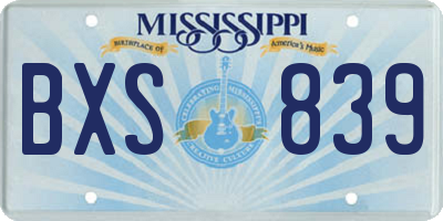 MS license plate BXS839