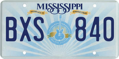 MS license plate BXS840