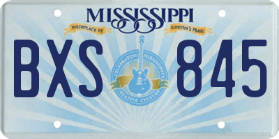 MS license plate BXS845