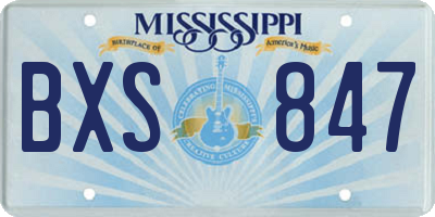 MS license plate BXS847