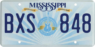 MS license plate BXS848