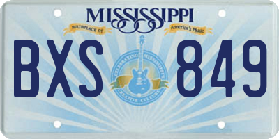 MS license plate BXS849