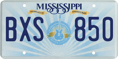 MS license plate BXS850