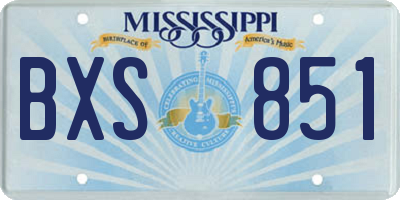 MS license plate BXS851