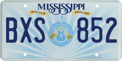 MS license plate BXS852
