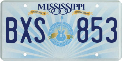 MS license plate BXS853