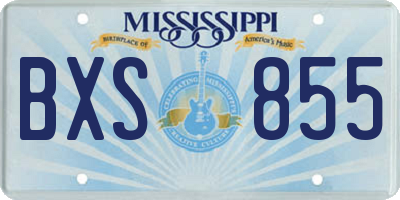 MS license plate BXS855