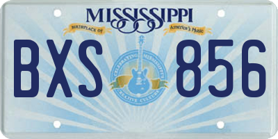 MS license plate BXS856