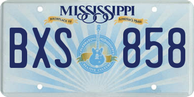 MS license plate BXS858