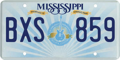 MS license plate BXS859