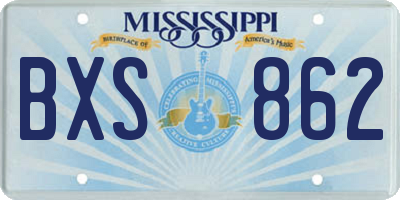 MS license plate BXS862