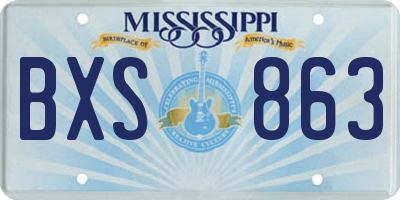 MS license plate BXS863