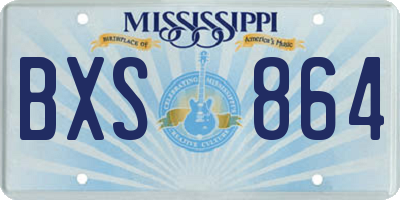 MS license plate BXS864