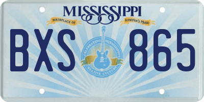 MS license plate BXS865