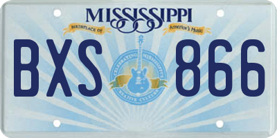 MS license plate BXS866