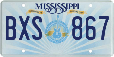MS license plate BXS867
