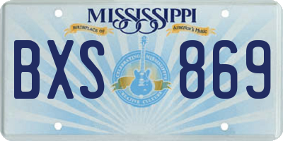 MS license plate BXS869