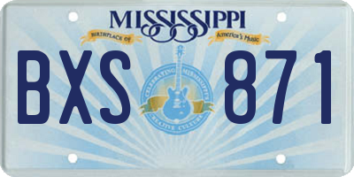 MS license plate BXS871