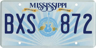 MS license plate BXS872