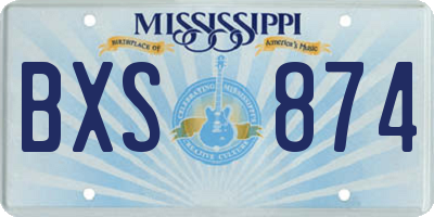 MS license plate BXS874