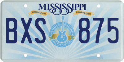 MS license plate BXS875