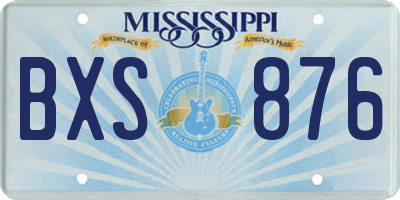 MS license plate BXS876