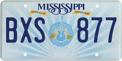 MS license plate BXS877