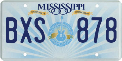 MS license plate BXS878