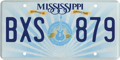 MS license plate BXS879