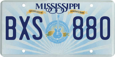 MS license plate BXS880
