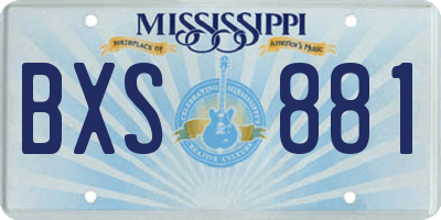 MS license plate BXS881